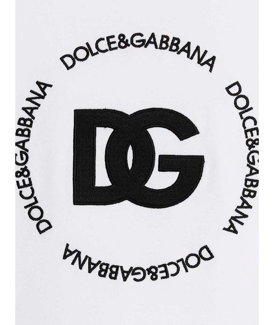 DOLCE&GABBANA Белая хлопковая футболка, фото 4