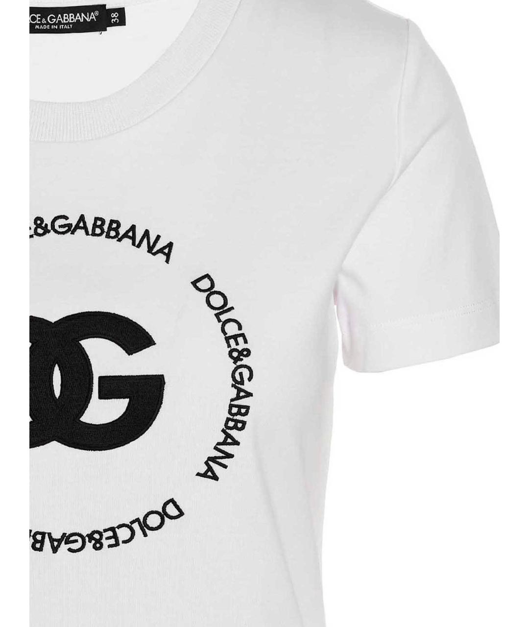 DOLCE&GABBANA Белая хлопковая футболка, фото 3