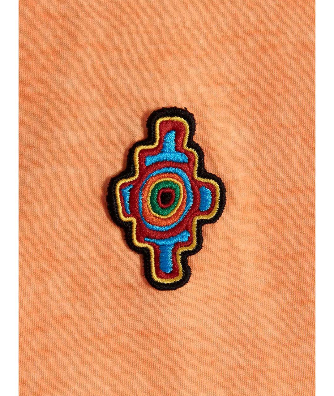 MARCELO BURLON Оранжевая хлопковая футболка, фото 4