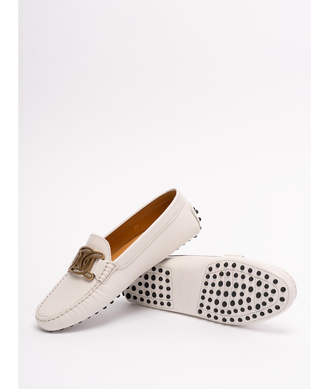 TOD'S Белые кожаные лоферы, фото 5