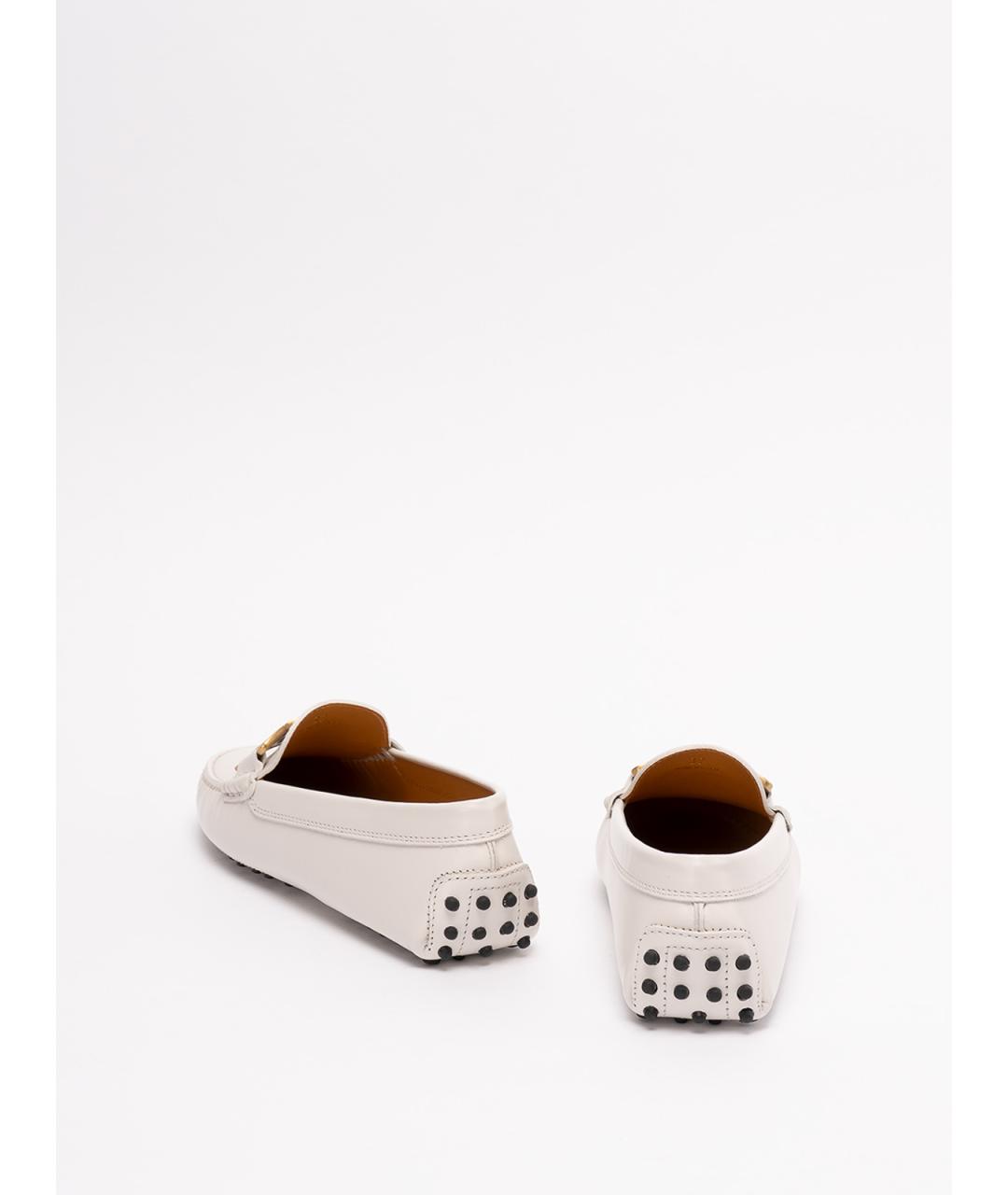 TOD'S Белые кожаные лоферы, фото 3