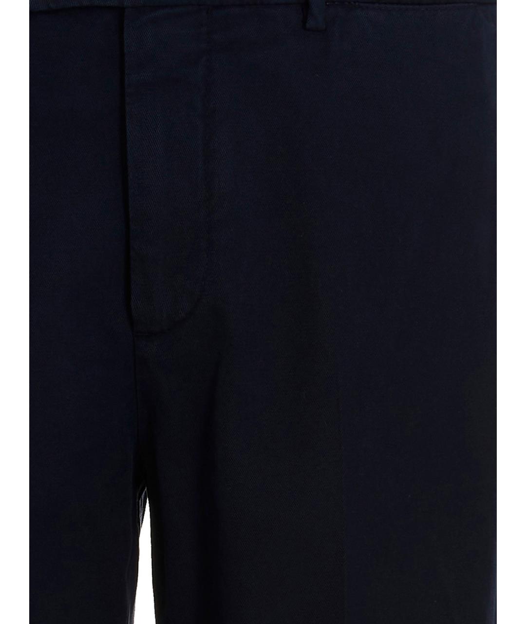 BRUNELLO CUCINELLI Синие хлопковые повседневные брюки, фото 3