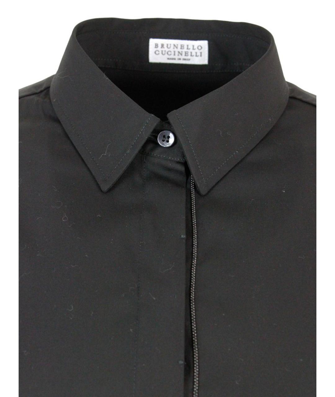 BRUNELLO CUCINELLI Черная хлопковая рубашка, фото 4