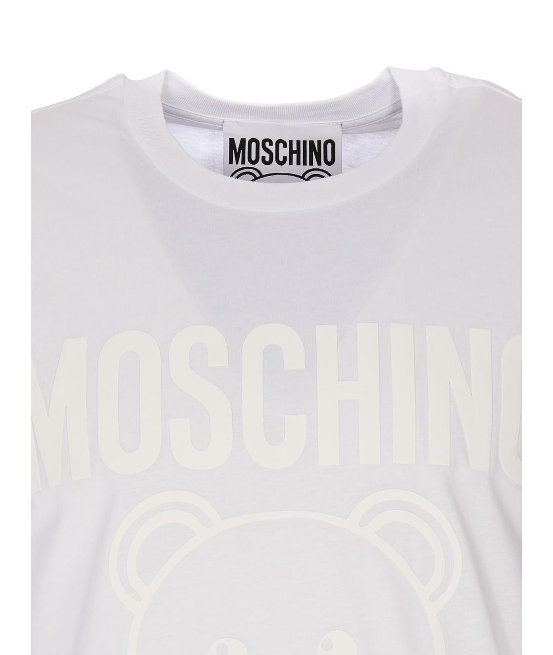 MOSCHINO Белая хлопковая футболка, фото 4