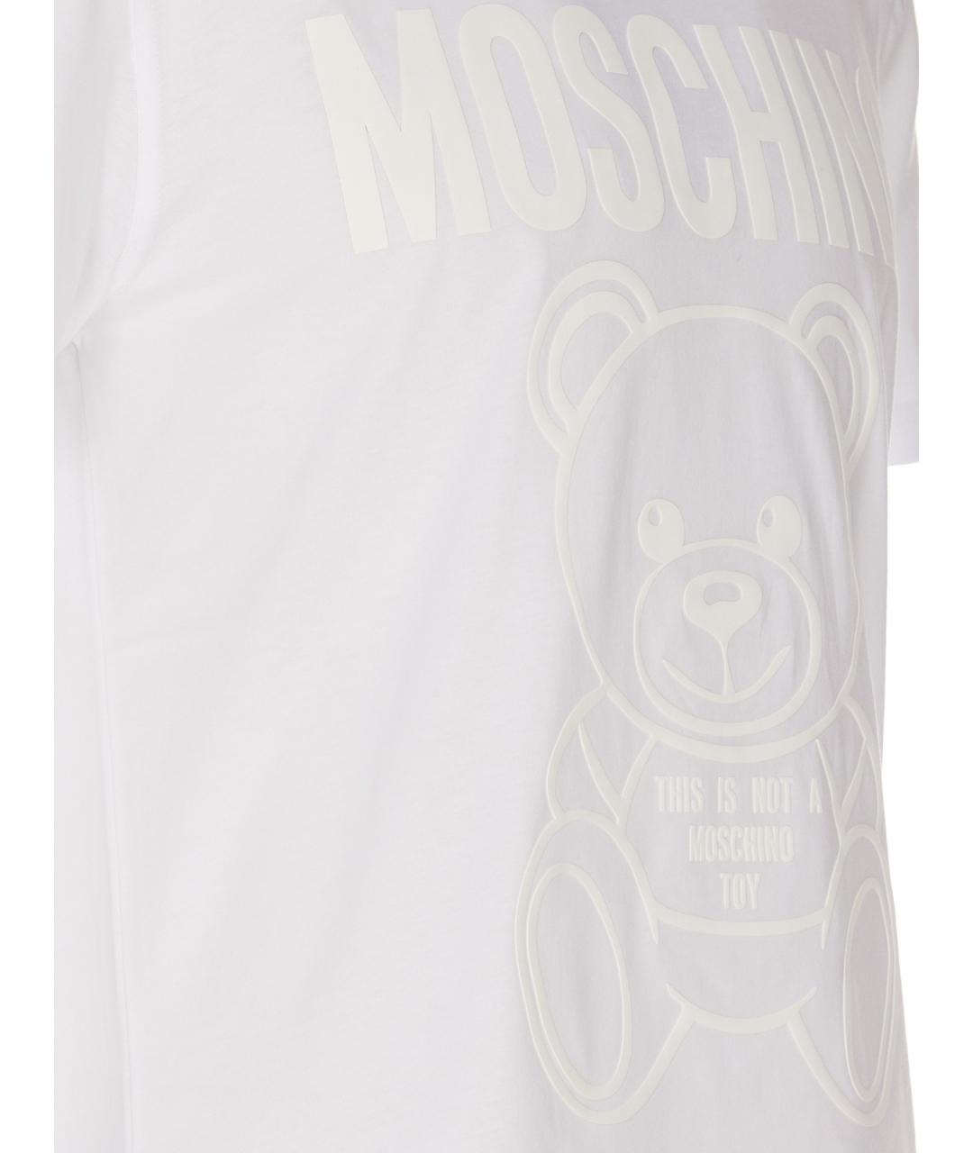MOSCHINO Белая хлопковая футболка, фото 3