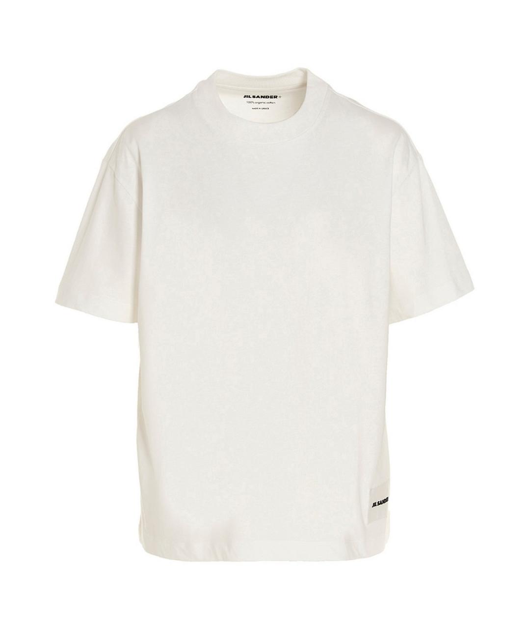 JIL SANDER Белая хлопковая футболка, фото 1