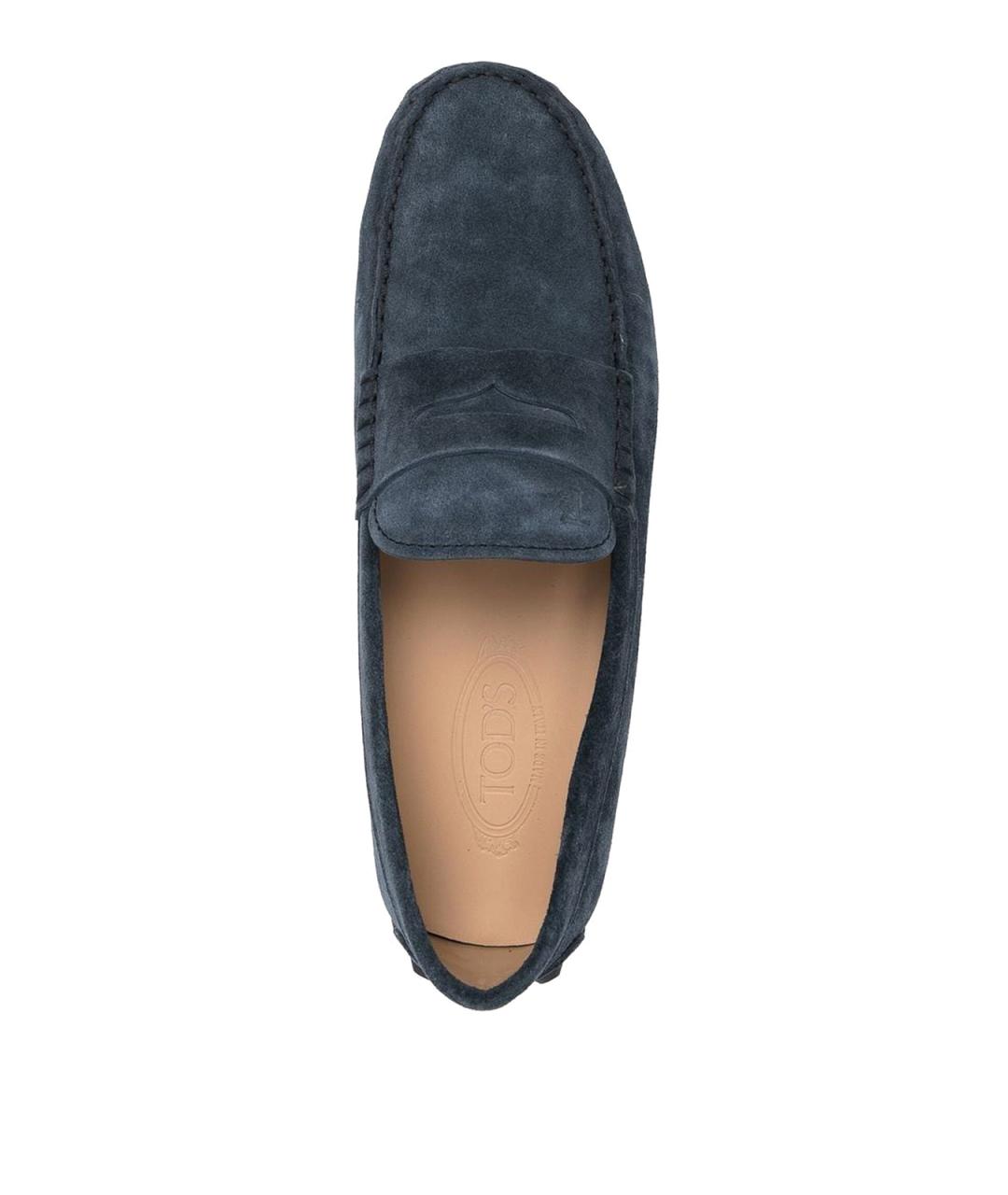 TOD'S Синие замшевые мокасины, фото 4