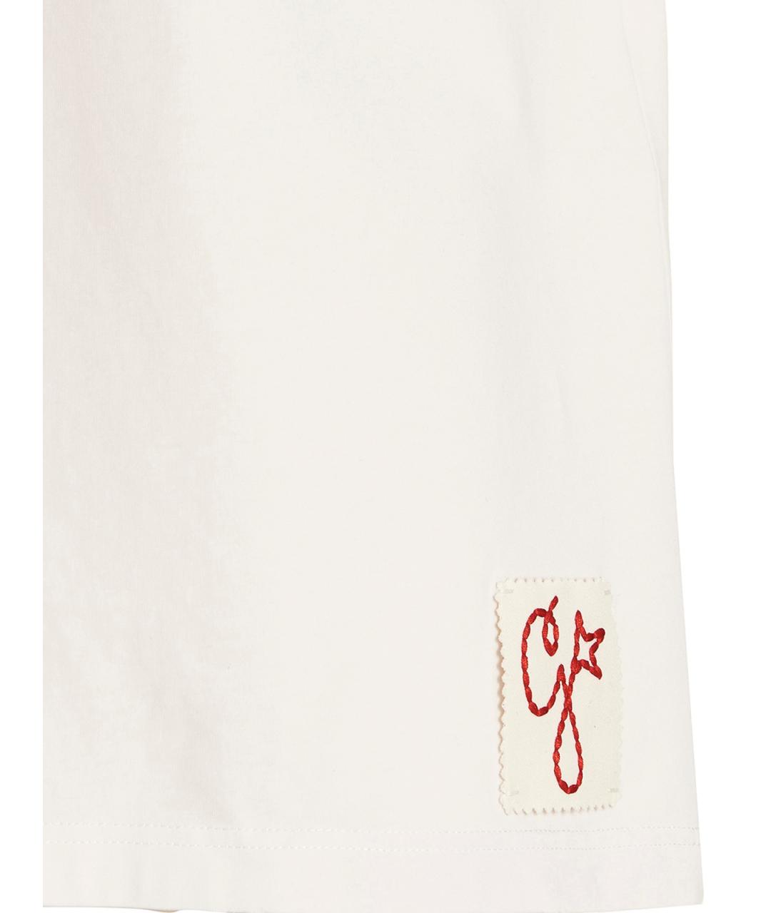 GOLDEN GOOSE Белая хлопковая футболка, фото 4
