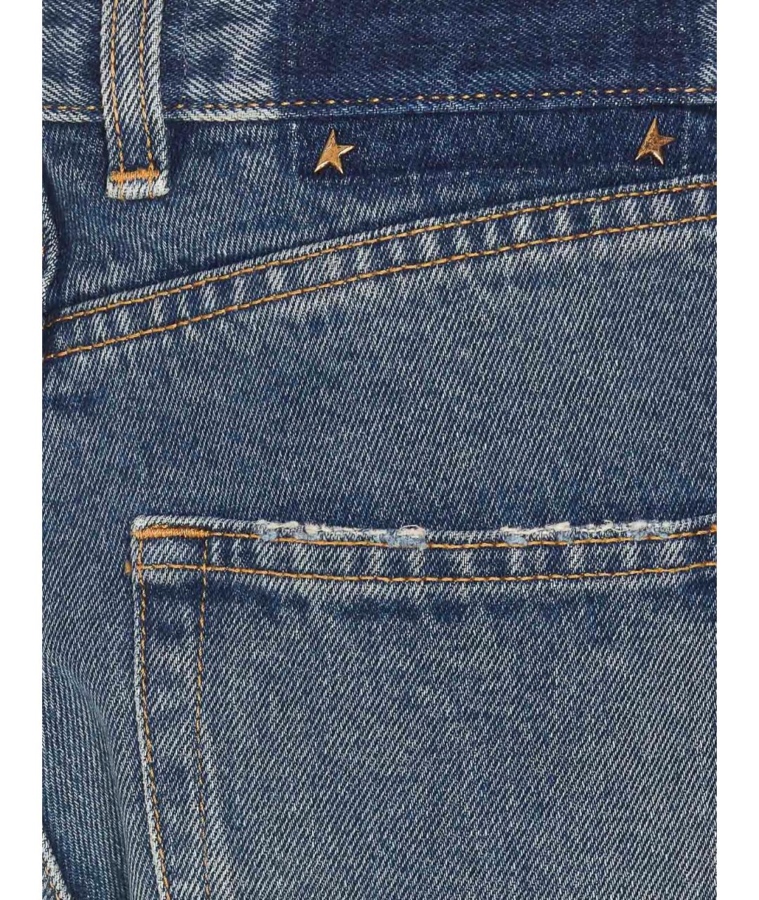 GOLDEN GOOSE Синие хлопко-полиэстеровые прямые джинсы, фото 3