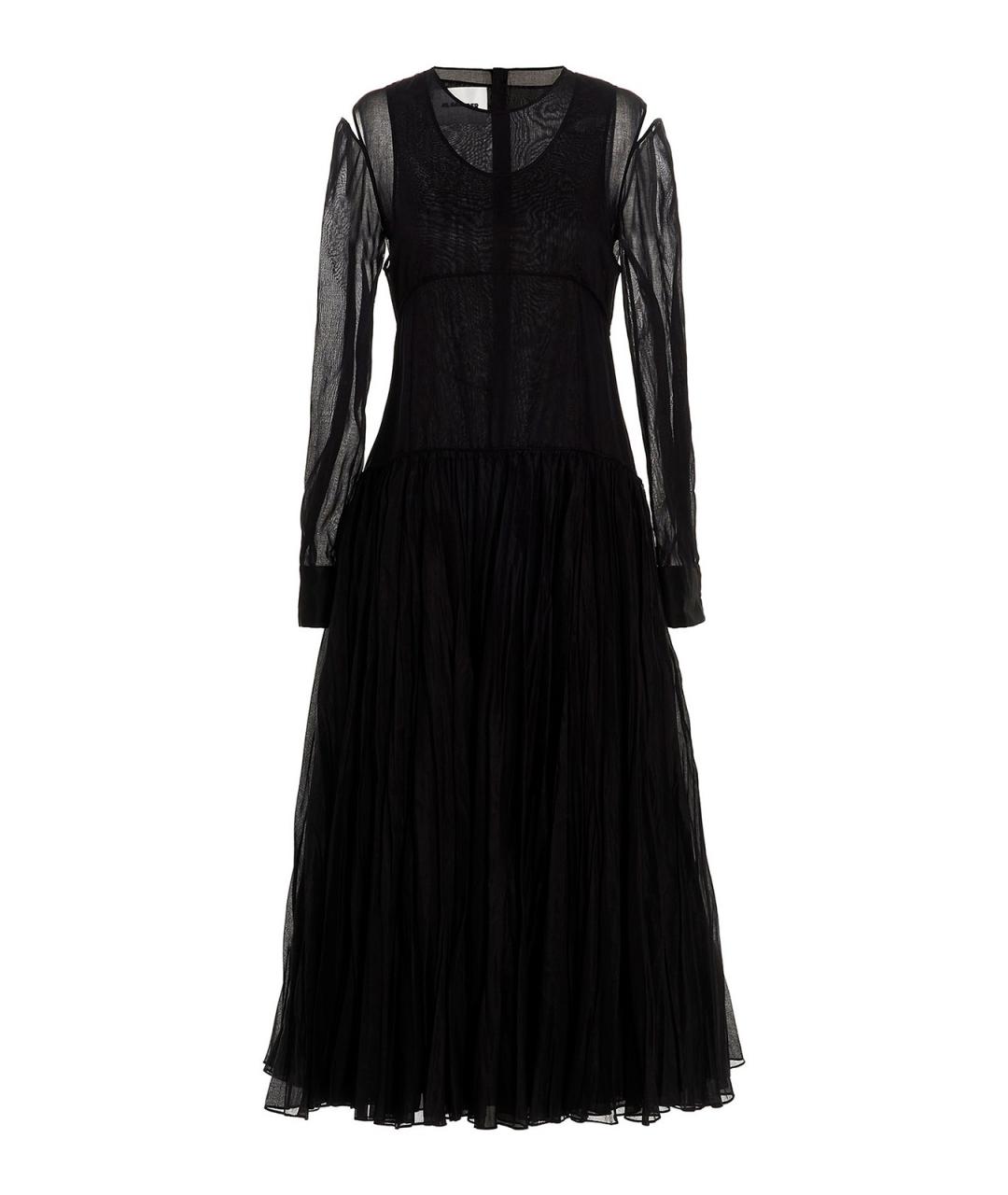 JIL SANDER Черное хлопковое платье, фото 1