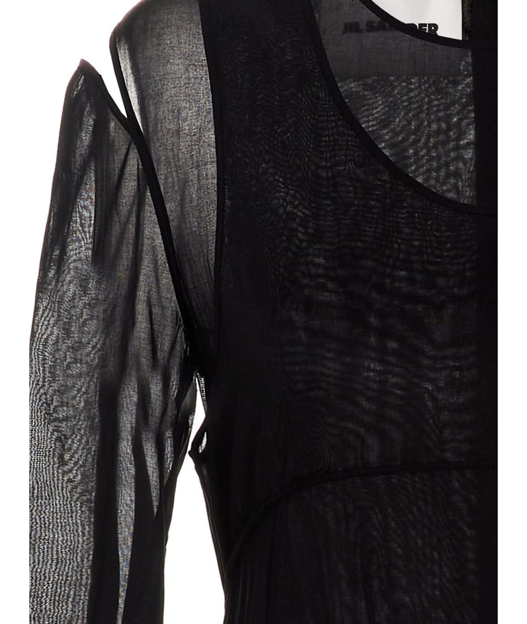 JIL SANDER Черное хлопковое платье, фото 3