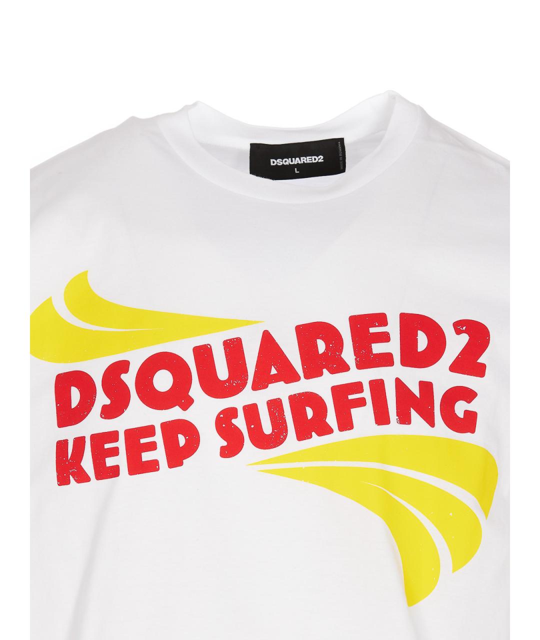 DSQUARED2 Белая хлопковая футболка, фото 4