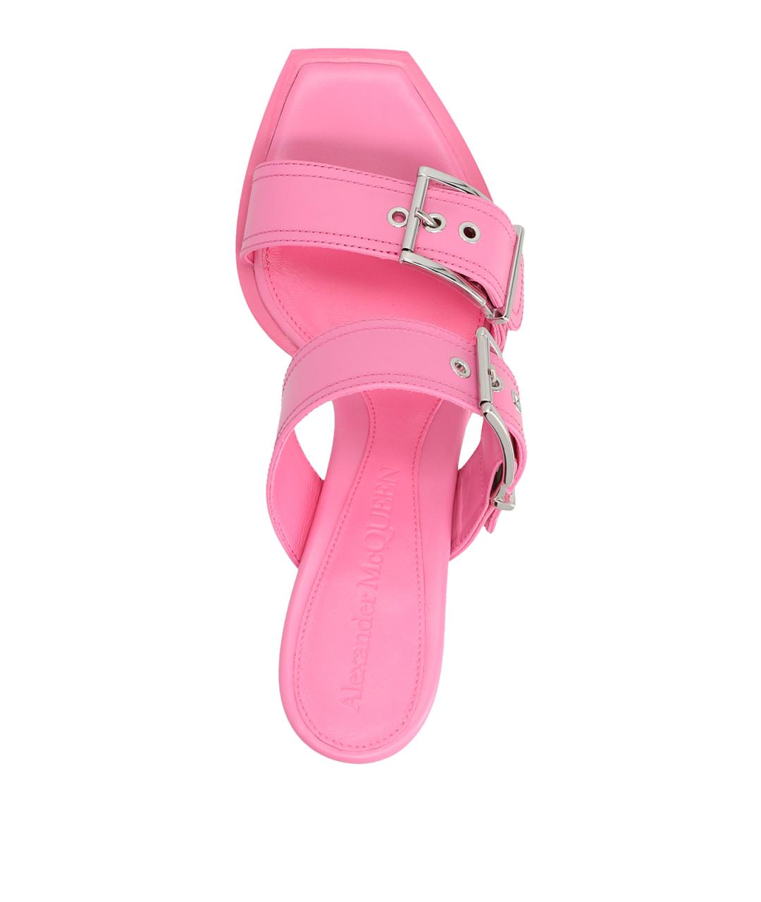 ALEXANDER MCQUEEN Розовые кожаные босоножки, фото 3