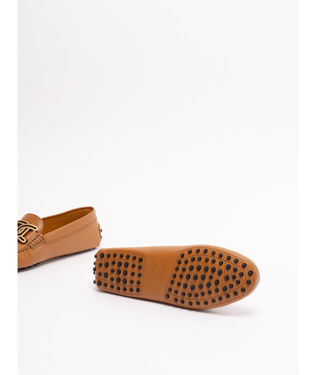 TOD'S Бежевые кожаные лоферы, фото 5