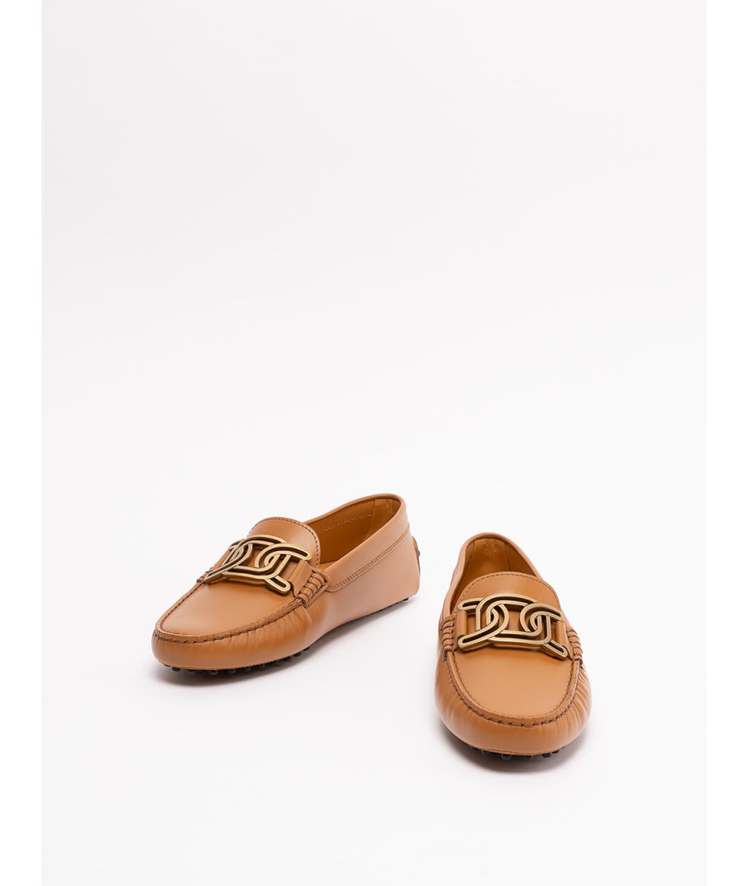 TOD'S Бежевые кожаные лоферы, фото 2