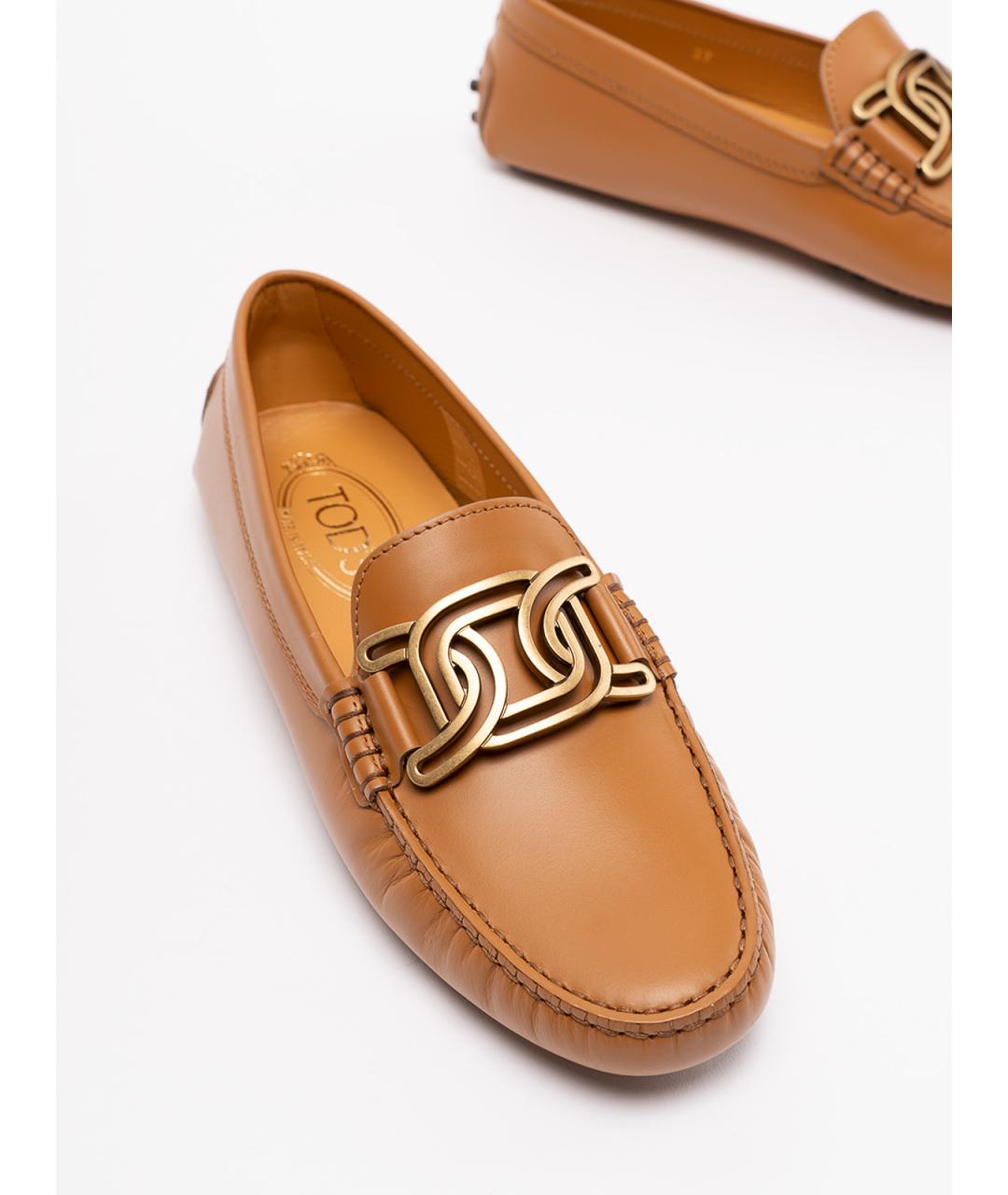 TOD'S Бежевые кожаные лоферы, фото 4