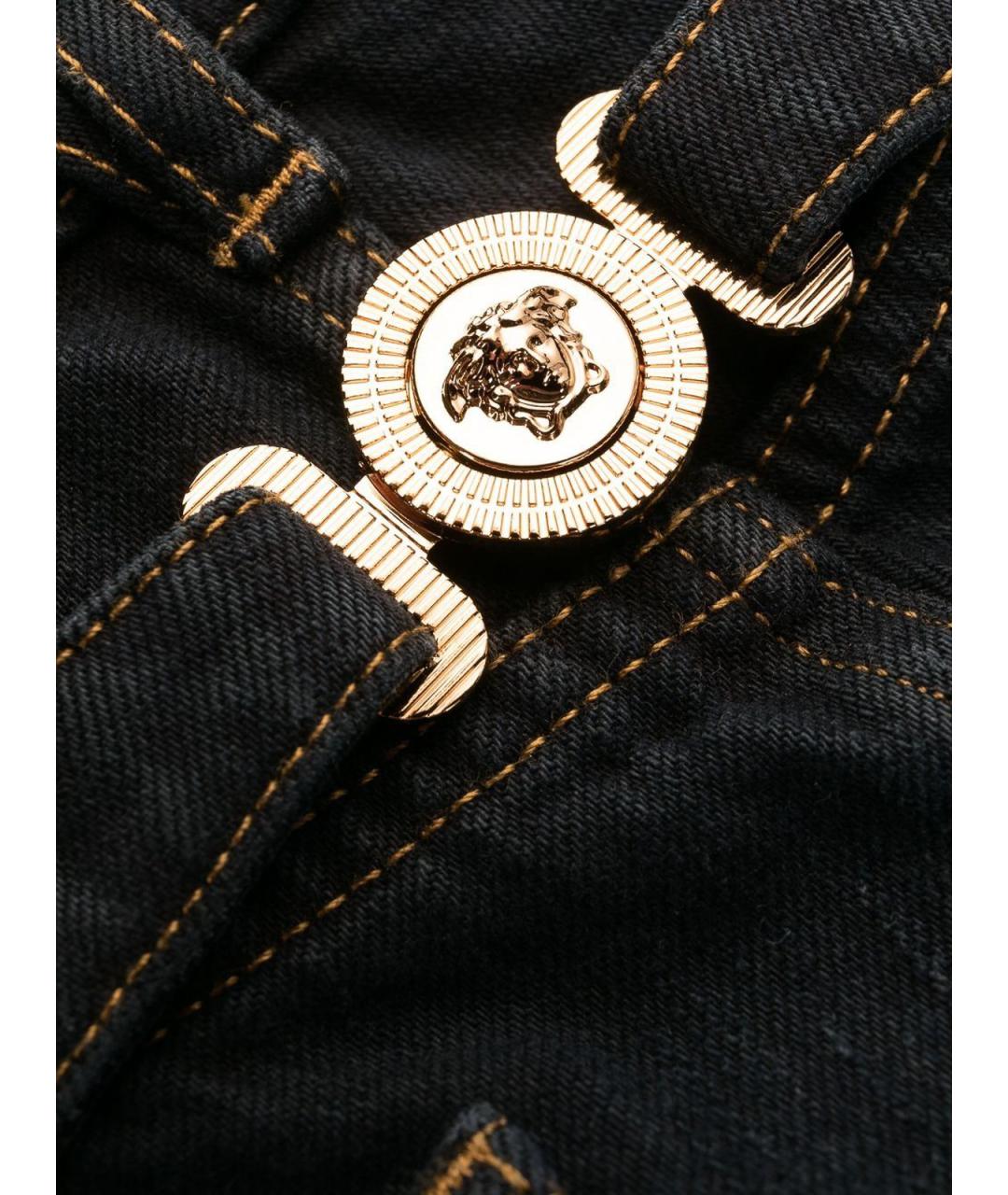VERSACE Темно-синие хлопковые прямые джинсы, фото 6