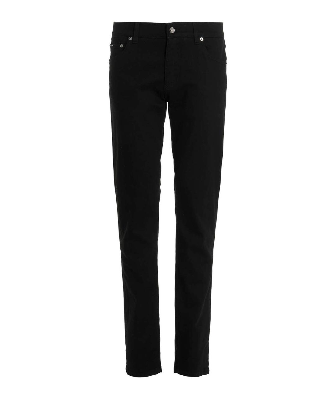 DOLCE&GABBANA Черные хлопковые прямые джинсы, фото 1