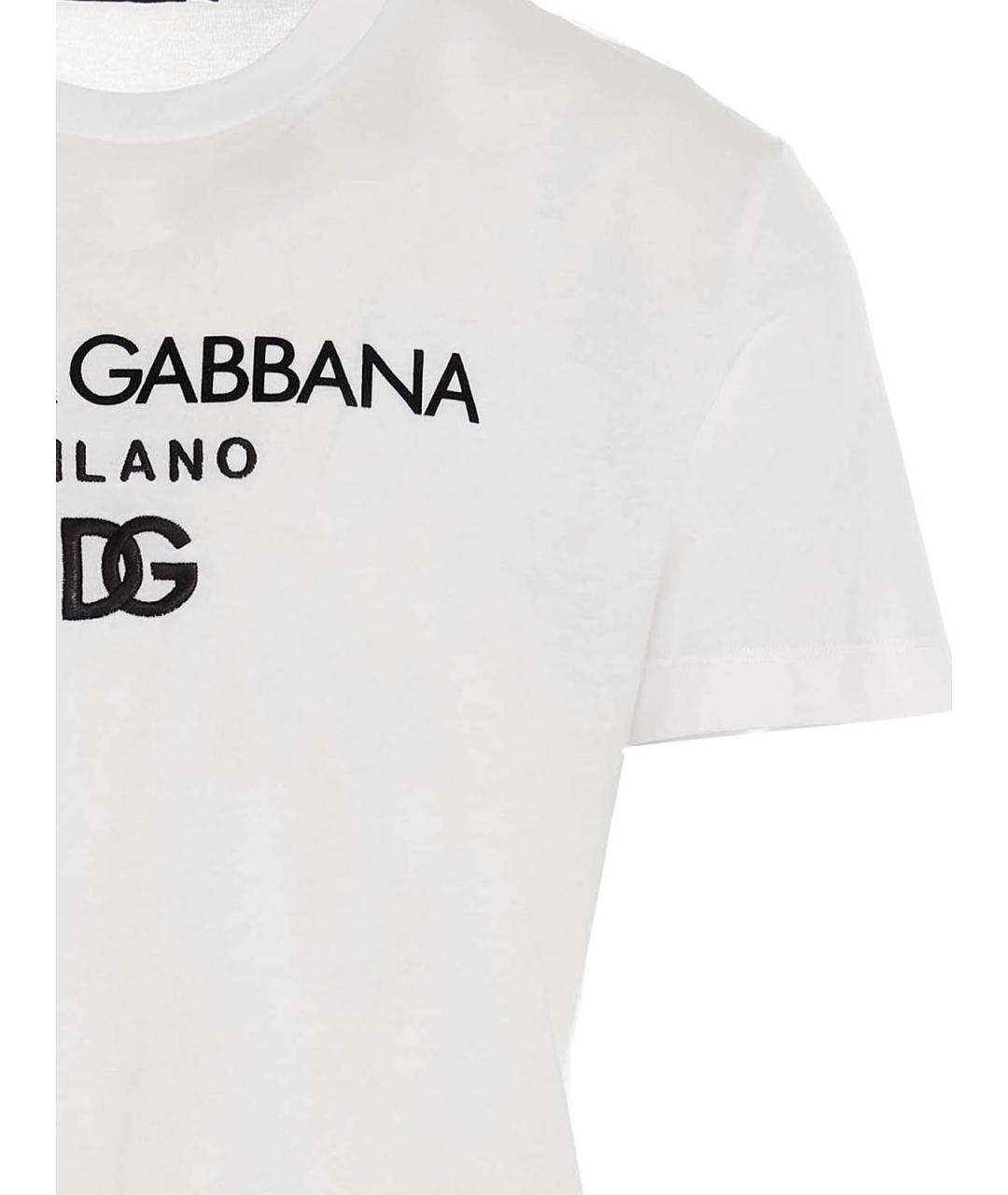 DOLCE&GABBANA Белая хлопковая футболка, фото 3