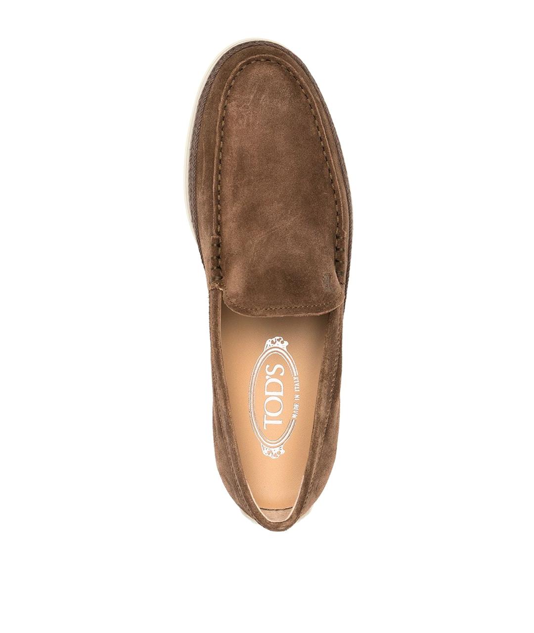 TOD'S Коричневые замшевые лоферы, фото 4