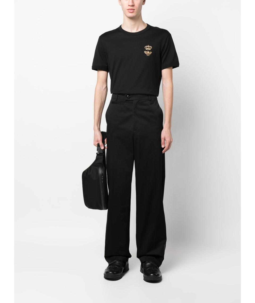 DOLCE&GABBANA Черная хлопковая футболка, фото 2