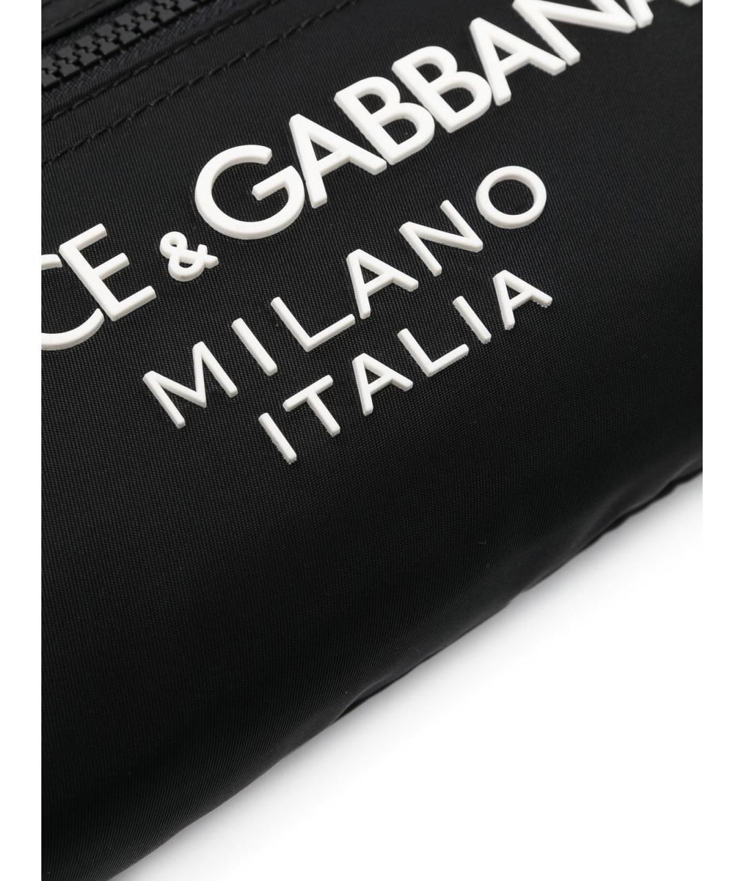 DOLCE&GABBANA Черная тканевая поясная сумка, фото 3