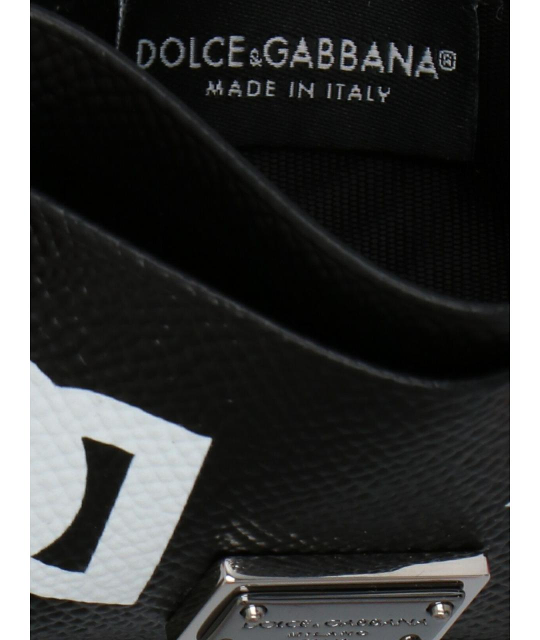 DOLCE&GABBANA Черный кожаный кардхолдер, фото 3