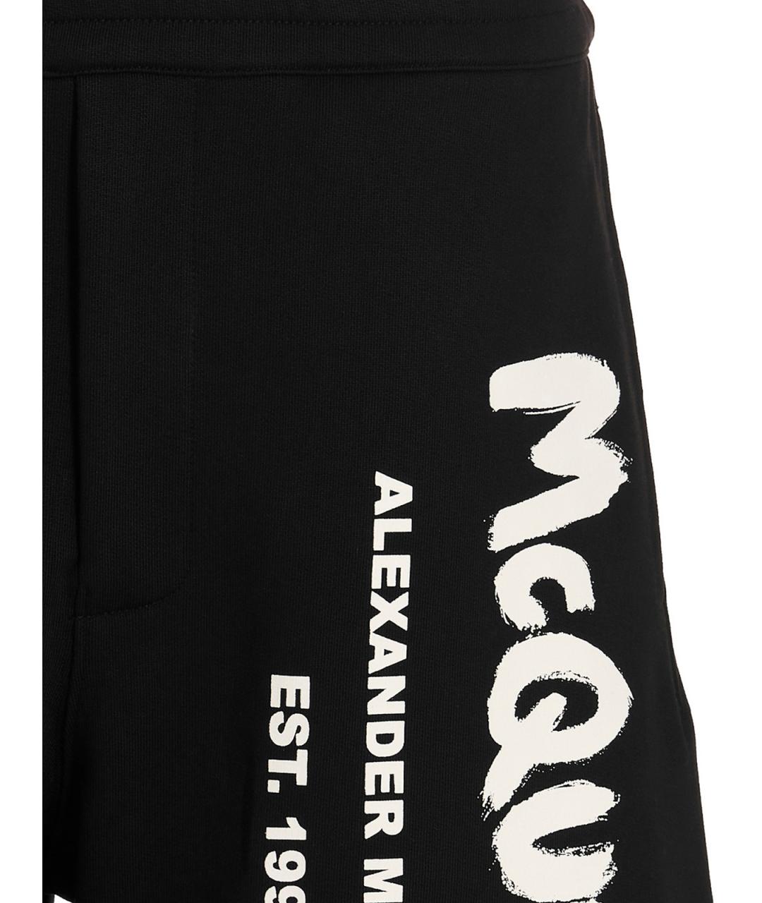 ALEXANDER MCQUEEN Черные хлопковые шорты, фото 3
