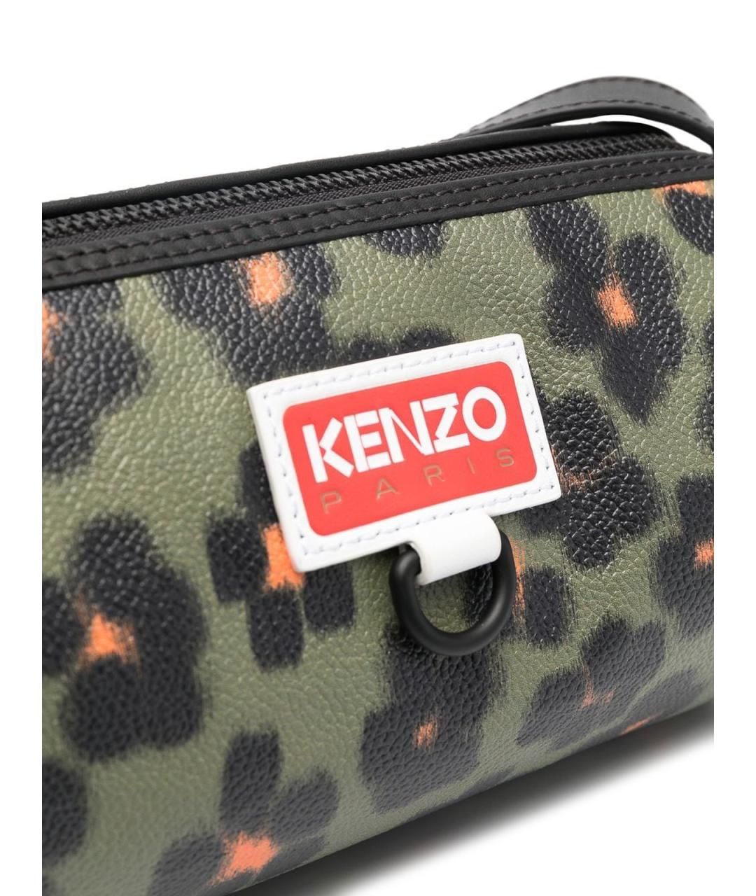 KENZO Коричневая синтетическая сумка через плечо, фото 3