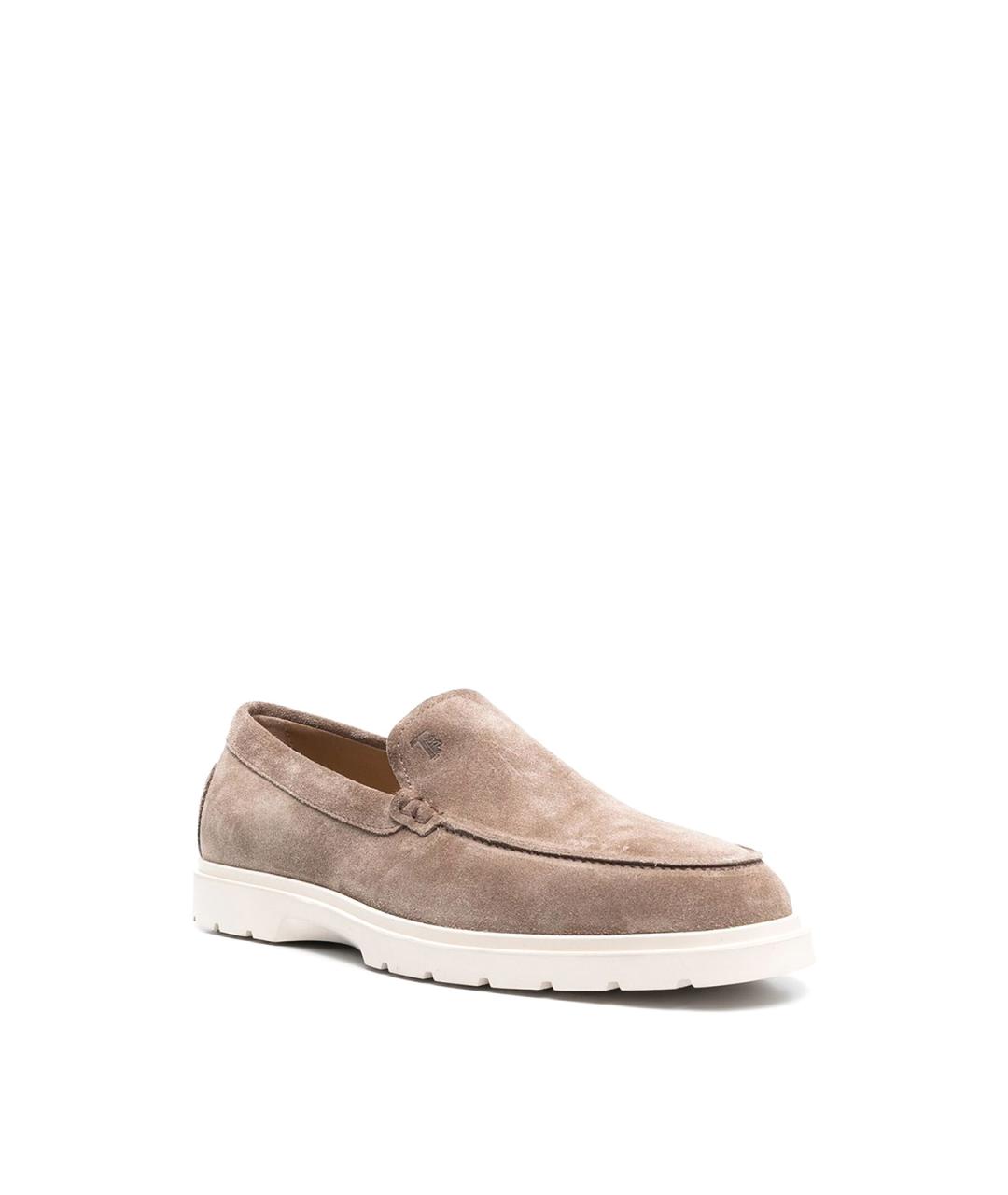 TOD'S Бежевые замшевые лоферы, фото 2