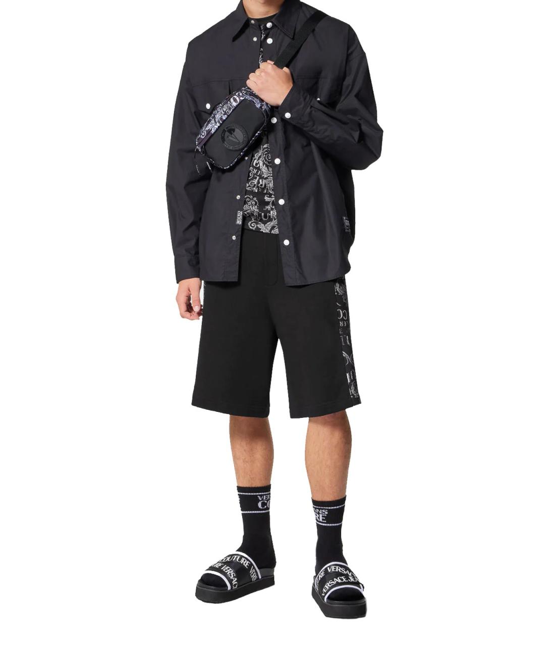 VERSACE JEANS COUTURE Черные хлопковые шорты, фото 2