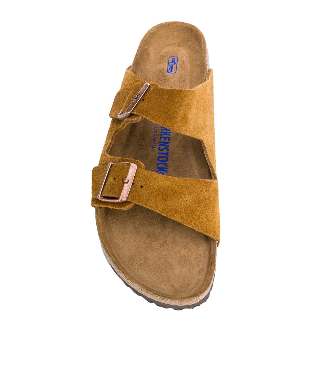 BIRKENSTOCK Коричневые замшевые шлепанцы, фото 4