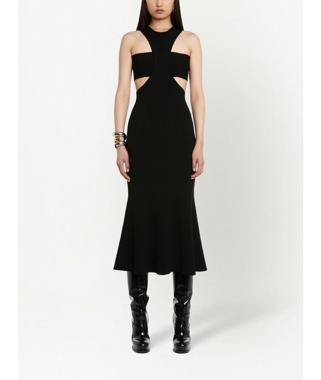 ALEXANDER MCQUEEN Черное вискозное повседневное платье, фото 3
