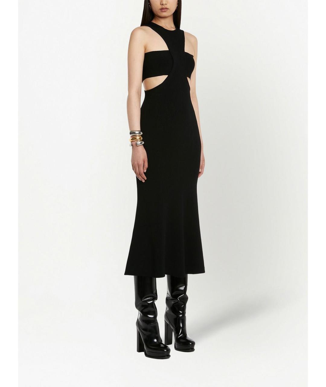 ALEXANDER MCQUEEN Черное вискозное повседневное платье, фото 2