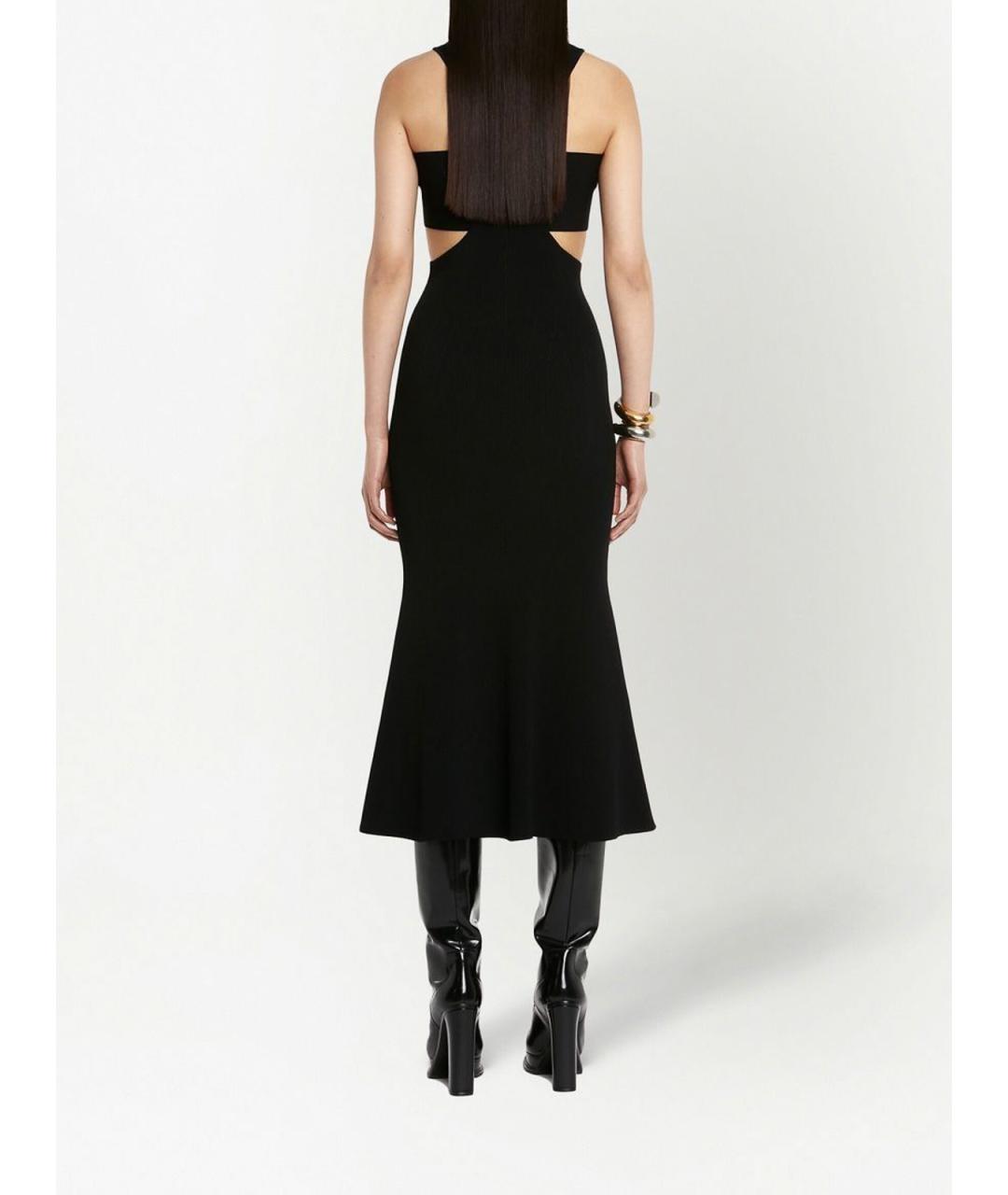 ALEXANDER MCQUEEN Черное вискозное повседневное платье, фото 4