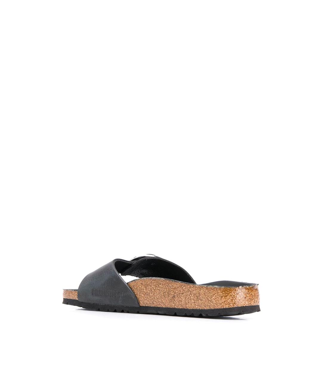 BIRKENSTOCK Черные кожаные шлепанцы, фото 3