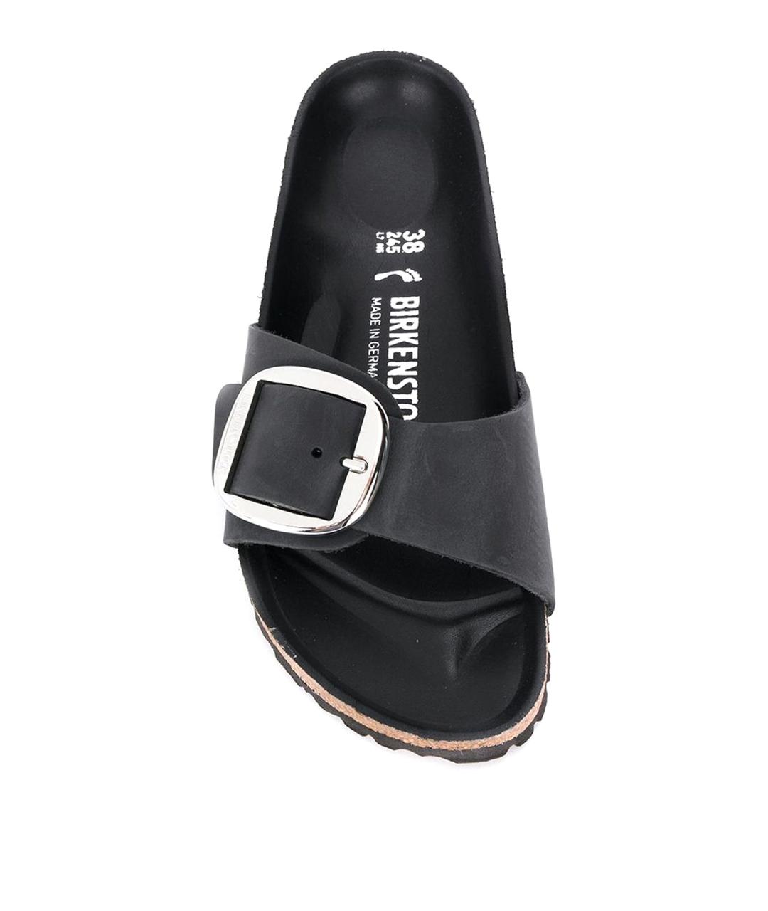 BIRKENSTOCK Черные кожаные шлепанцы, фото 4