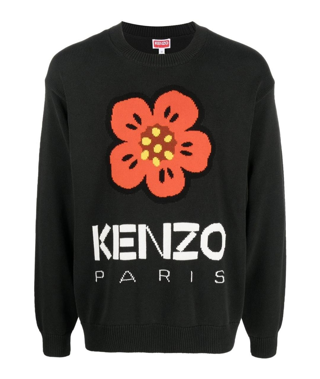 KENZO Черный хлопковый джемпер / свитер, фото 1