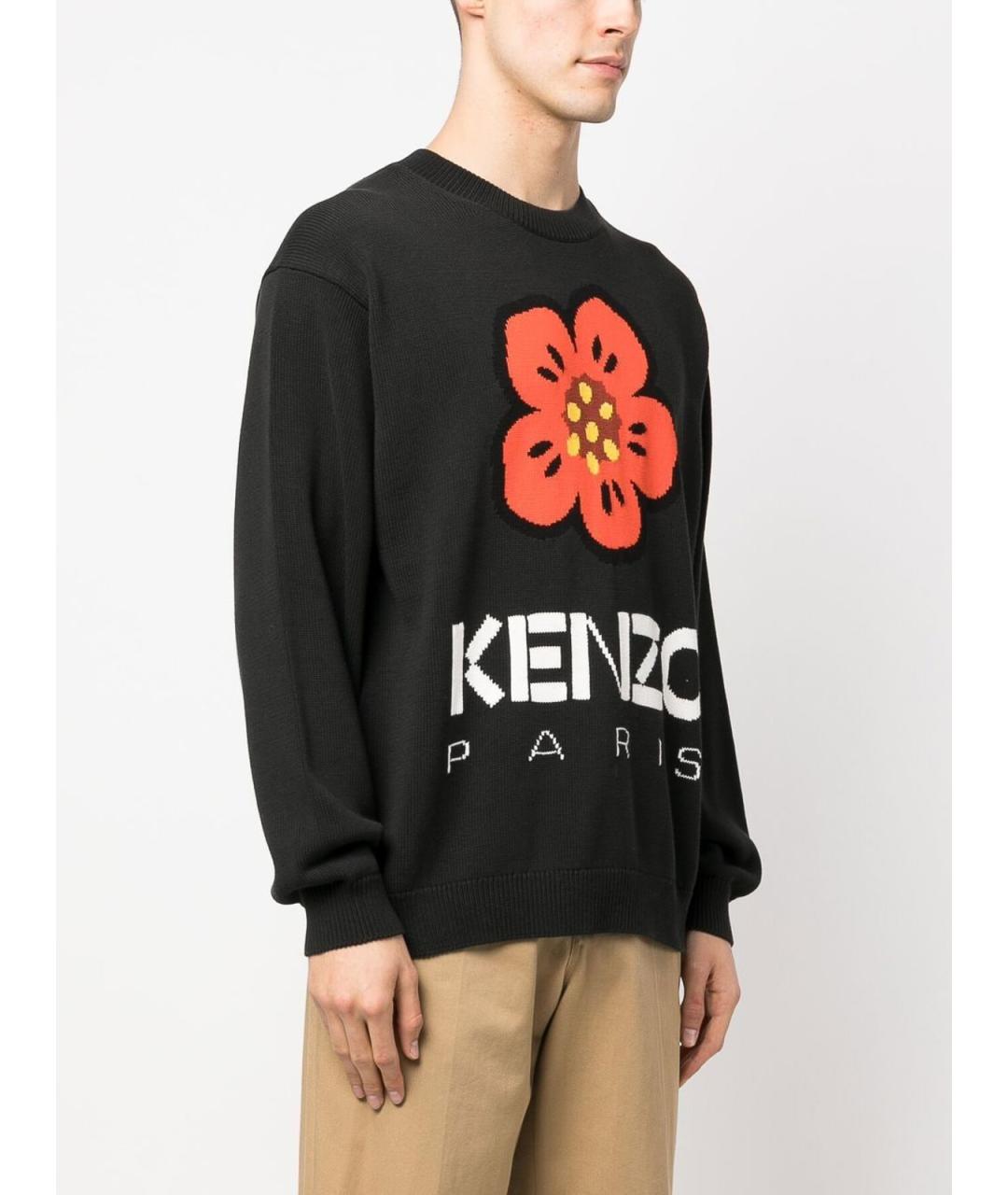 KENZO Черный хлопковый джемпер / свитер, фото 3