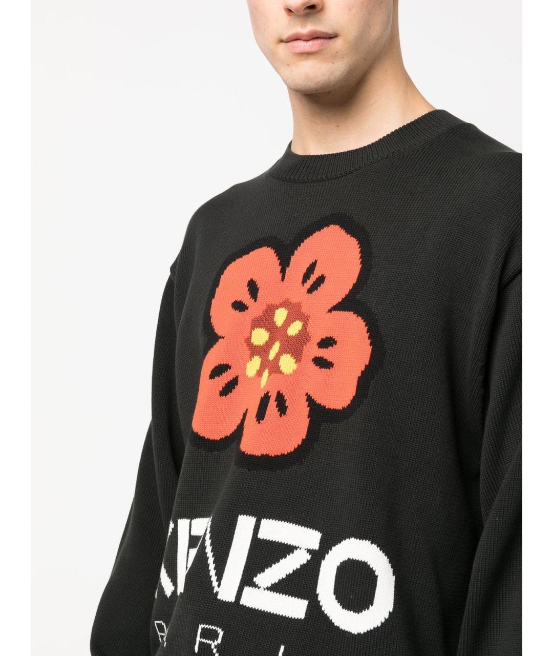 KENZO Черный хлопковый джемпер / свитер, фото 5