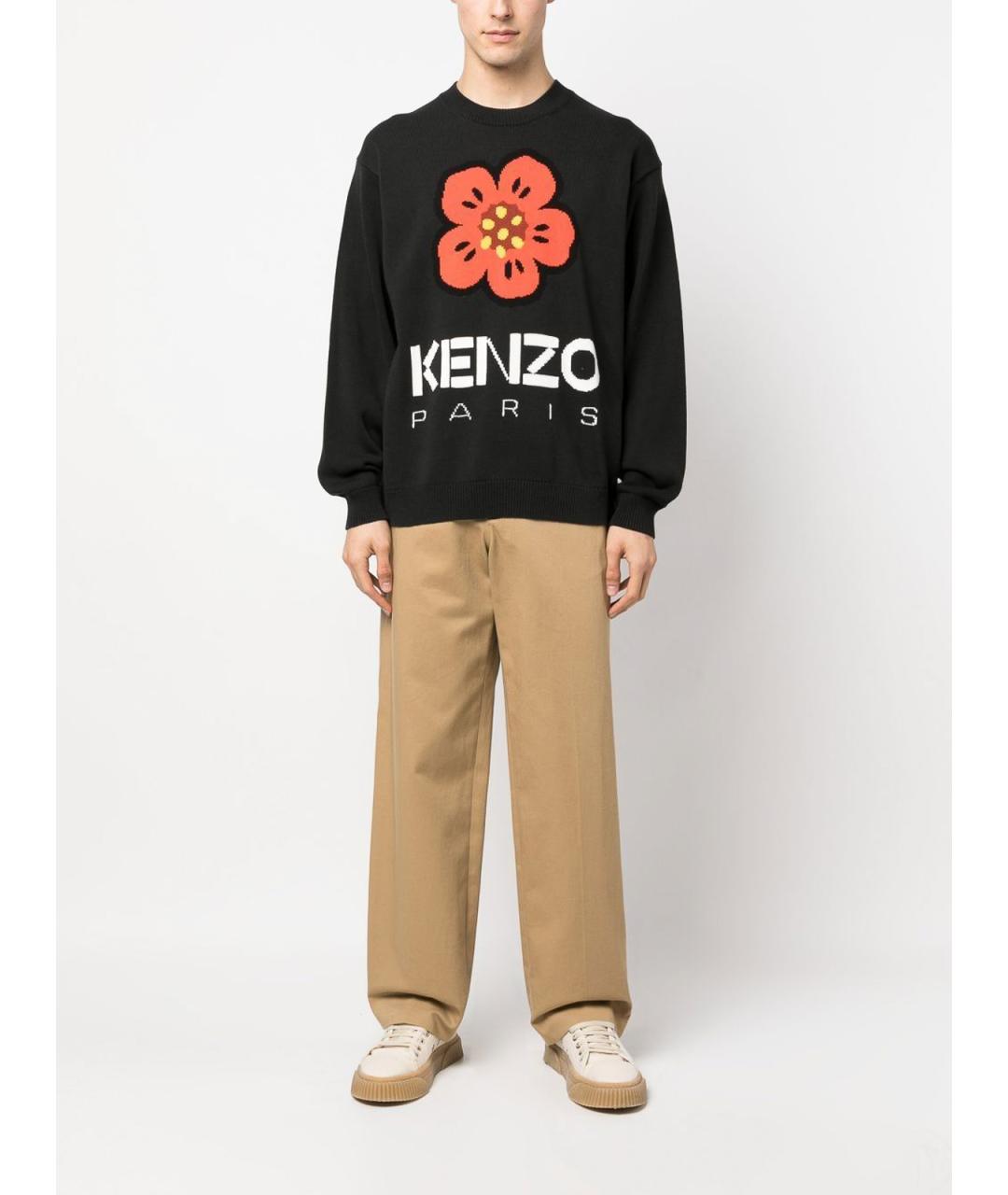 KENZO Черный хлопковый джемпер / свитер, фото 2