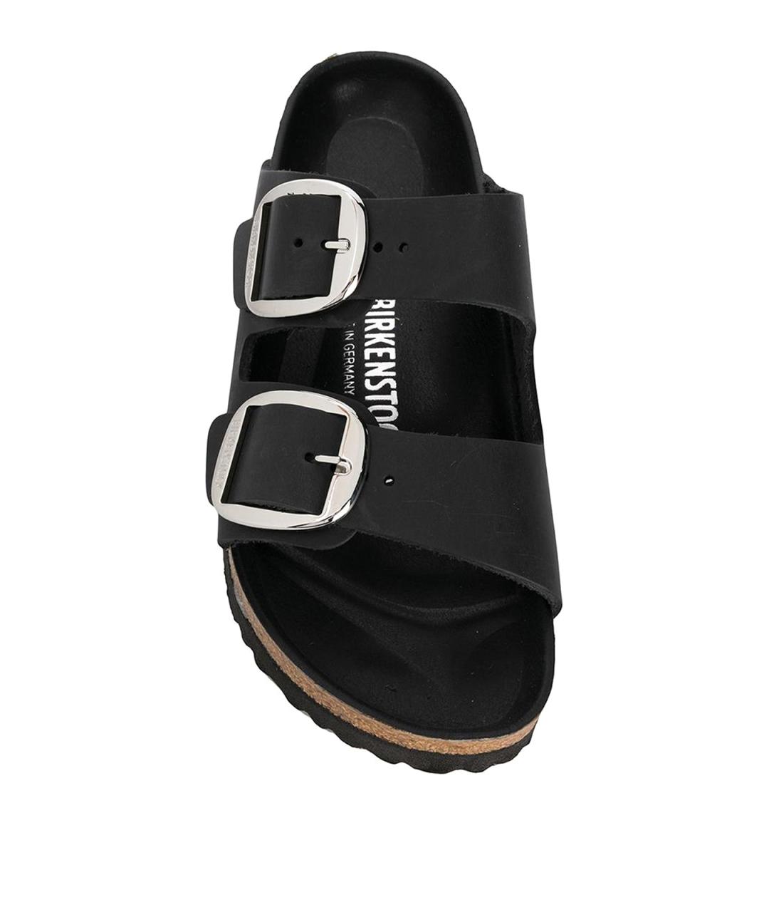 BIRKENSTOCK Черные кожаные шлепанцы, фото 4