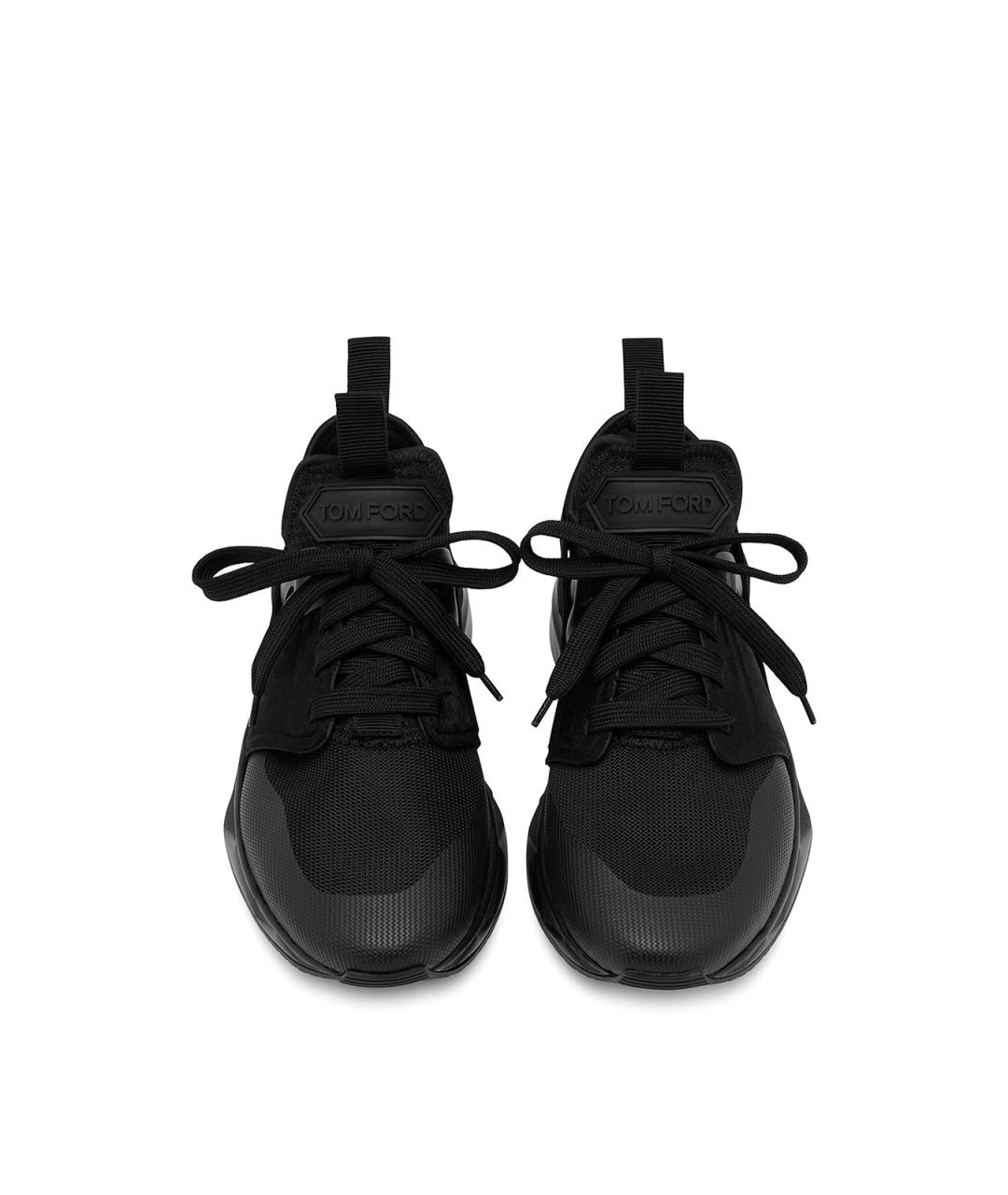 TOM FORD Черные текстильные низкие кроссовки / кеды, фото 3