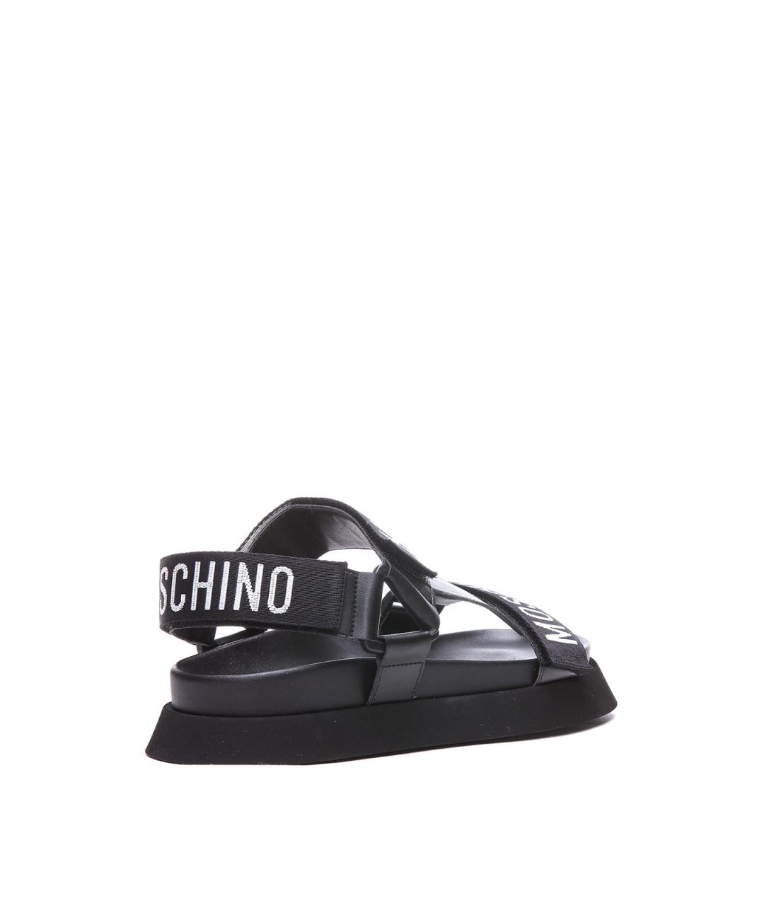 MOSCHINO Черные текстильные сандалии, фото 4