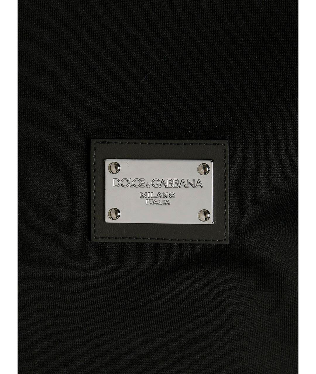 DOLCE&GABBANA Черная хлопковая футболка, фото 4