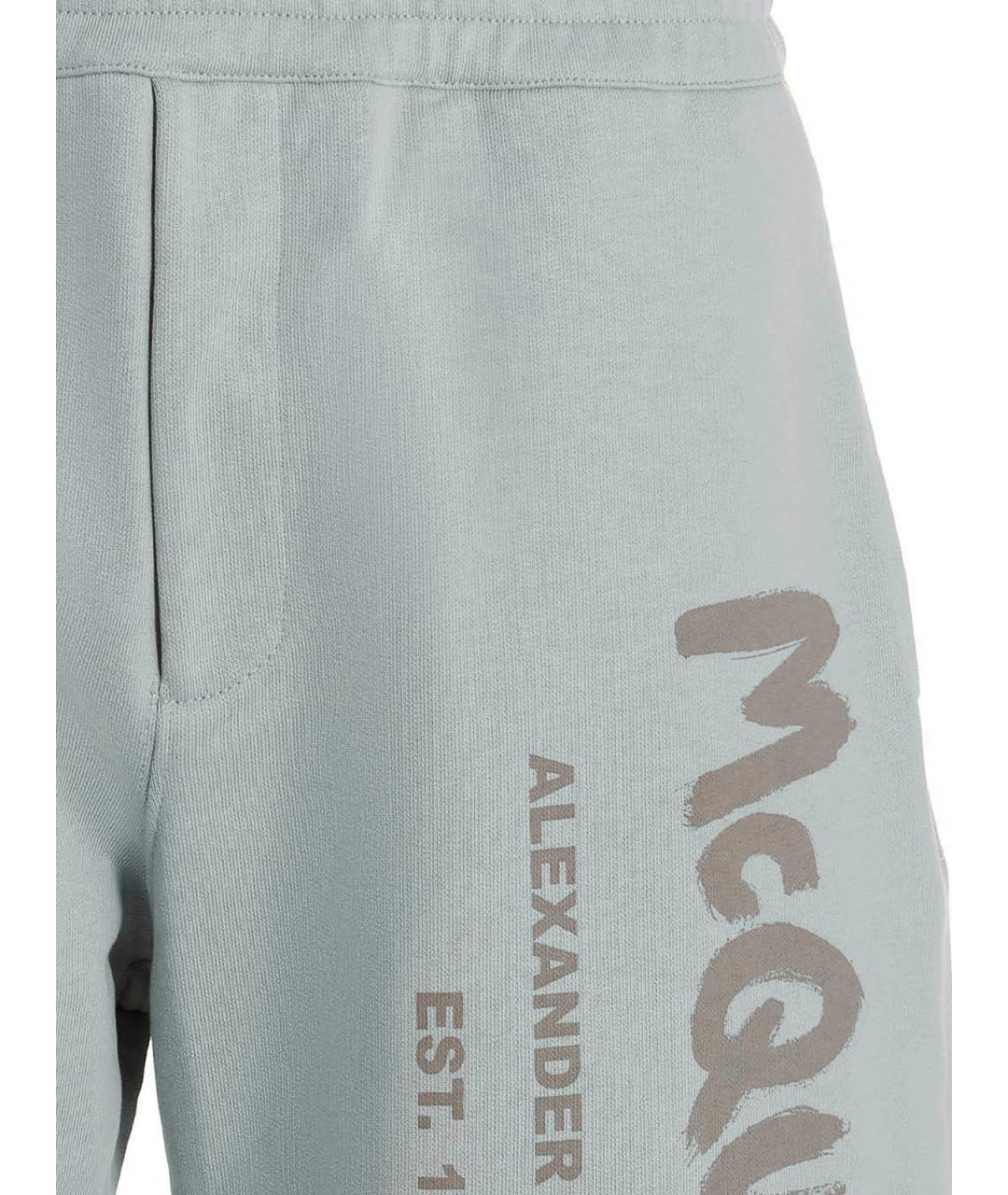 ALEXANDER MCQUEEN Голубые хлопковые шорты, фото 3