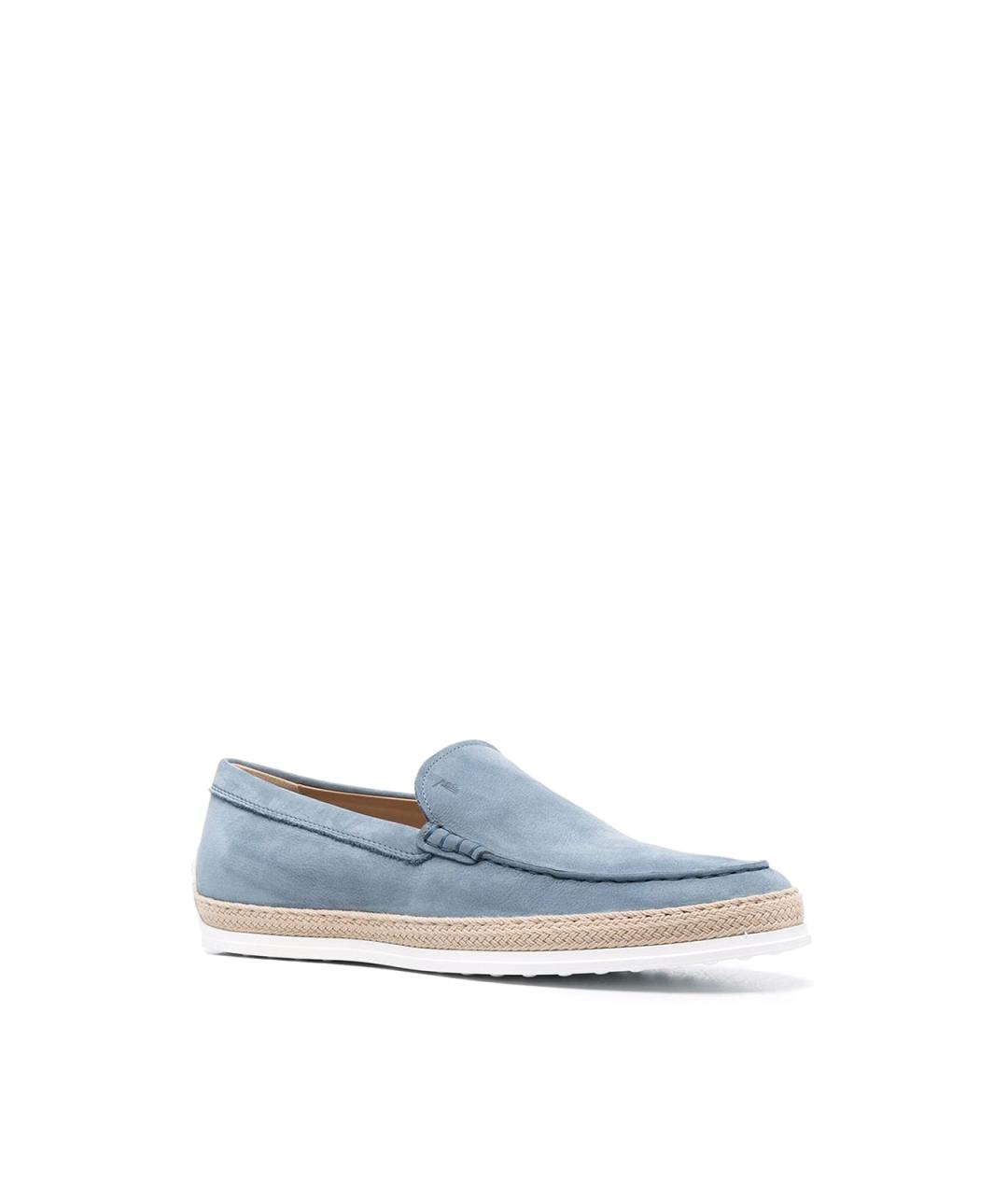 TOD'S Синие кожаные лоферы, фото 2
