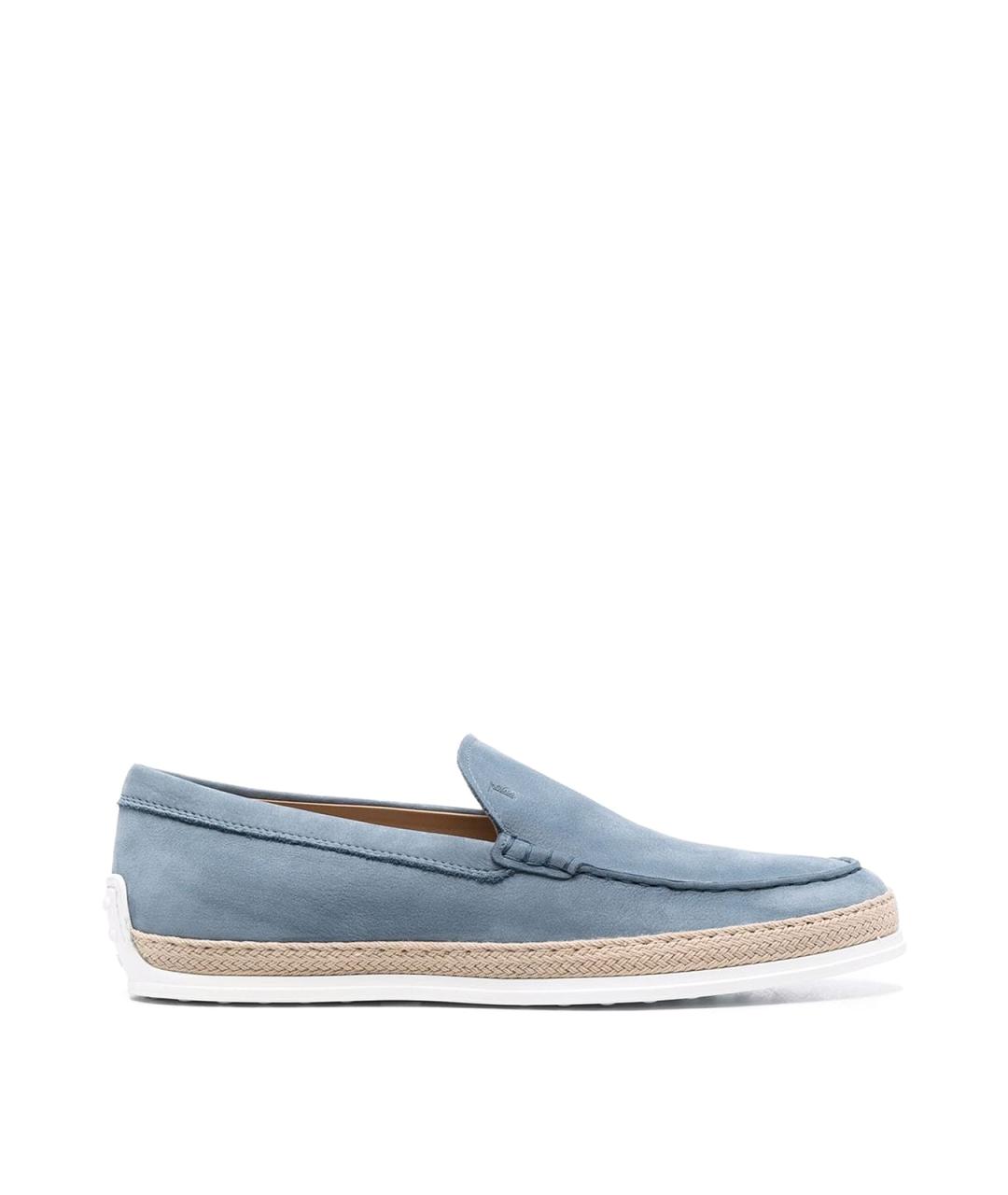 TOD'S Синие кожаные лоферы, фото 1