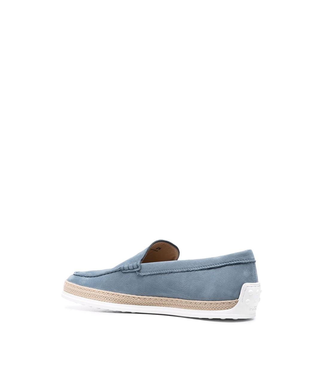 TOD'S Синие кожаные лоферы, фото 3