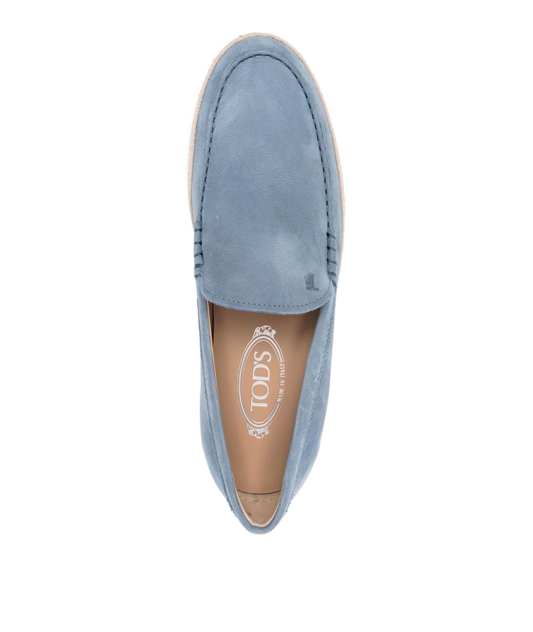 TOD'S Синие кожаные лоферы, фото 4